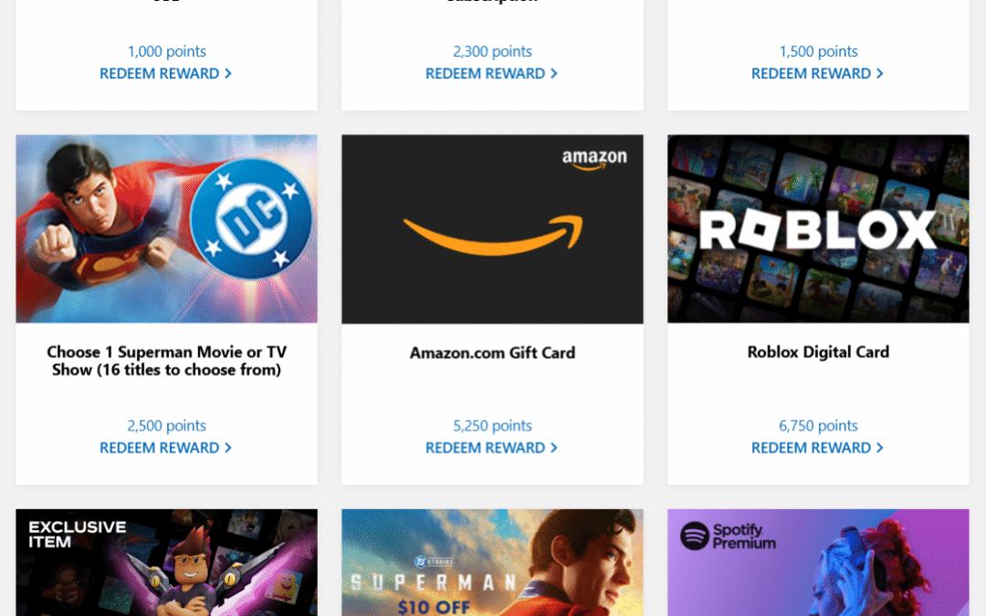 Microsoft Rewards Redeem Page Snippet